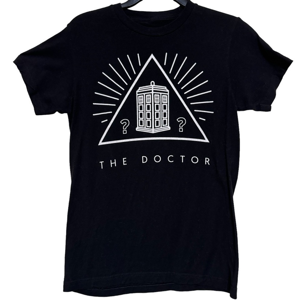 Ripple Junction Doctor Who TARDIS Black T Shirt Triangle Phone Booth Men's Sz Sm